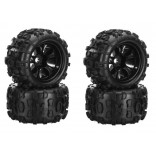 JOGO DE RODAS E PNEUS PARA MONSTER TRUCK 1/8 17MM MONTADOS E COLADOS DHK MAXIMUS 8382-704 8382704